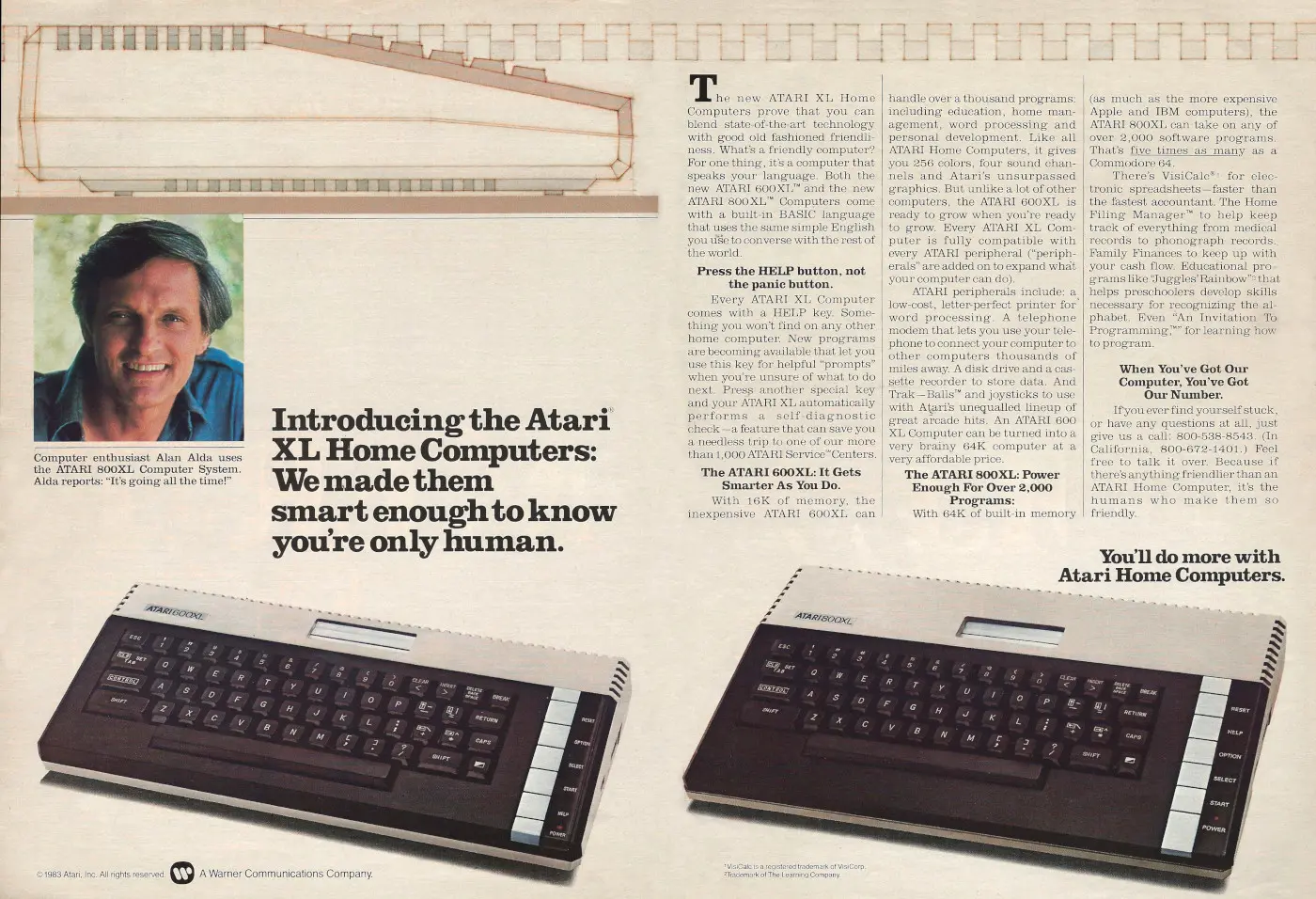 Atari Advert: Introducing the Atari XL Home Computers, from US Magazine, February 1984